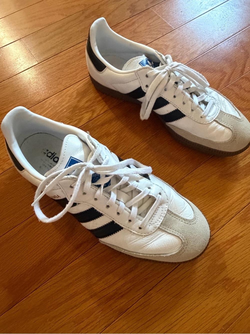 Adidas Samba OG White Black Gum Leather Sneakers Size 7